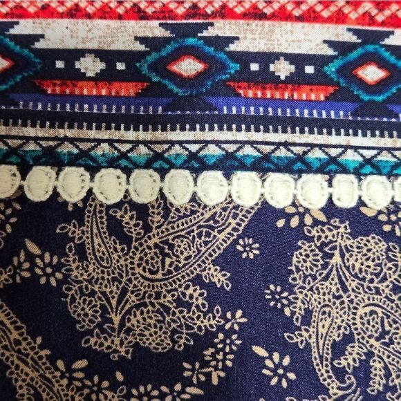 THML Blue and Red Boho Sleeveless Top - Picture 6 of 8